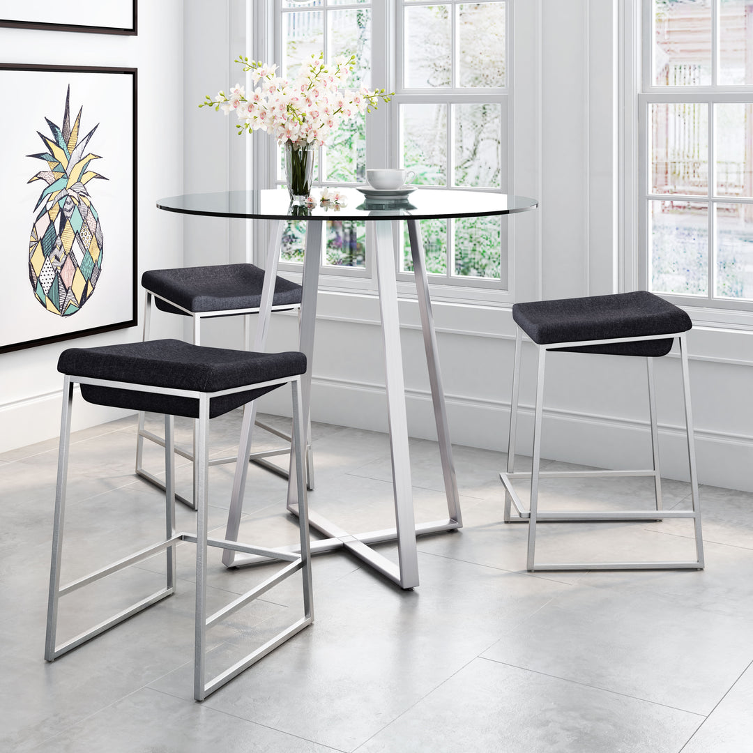 Zuo Lids Counter Stool (Set of 2) Dark Gray
