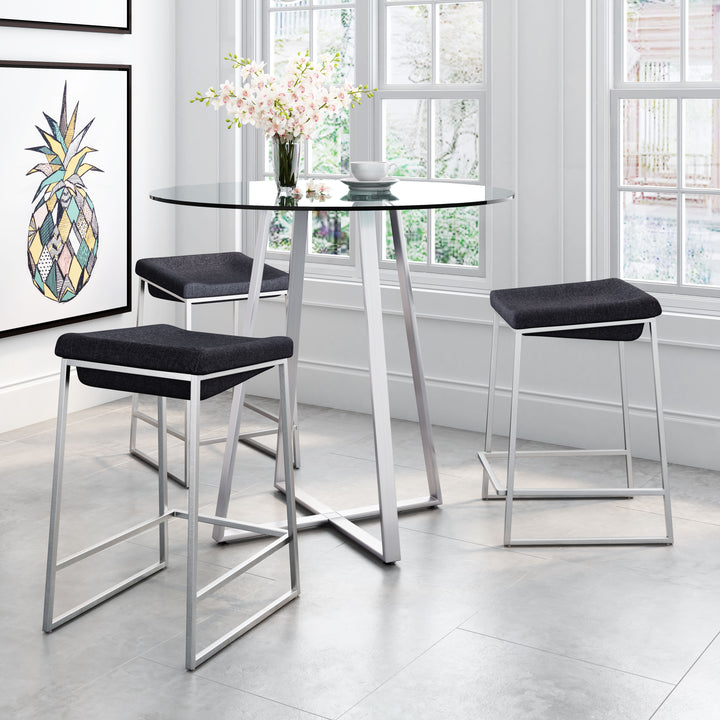 Zuo Lids Counter Stool (Set of 2) Dark Gray
