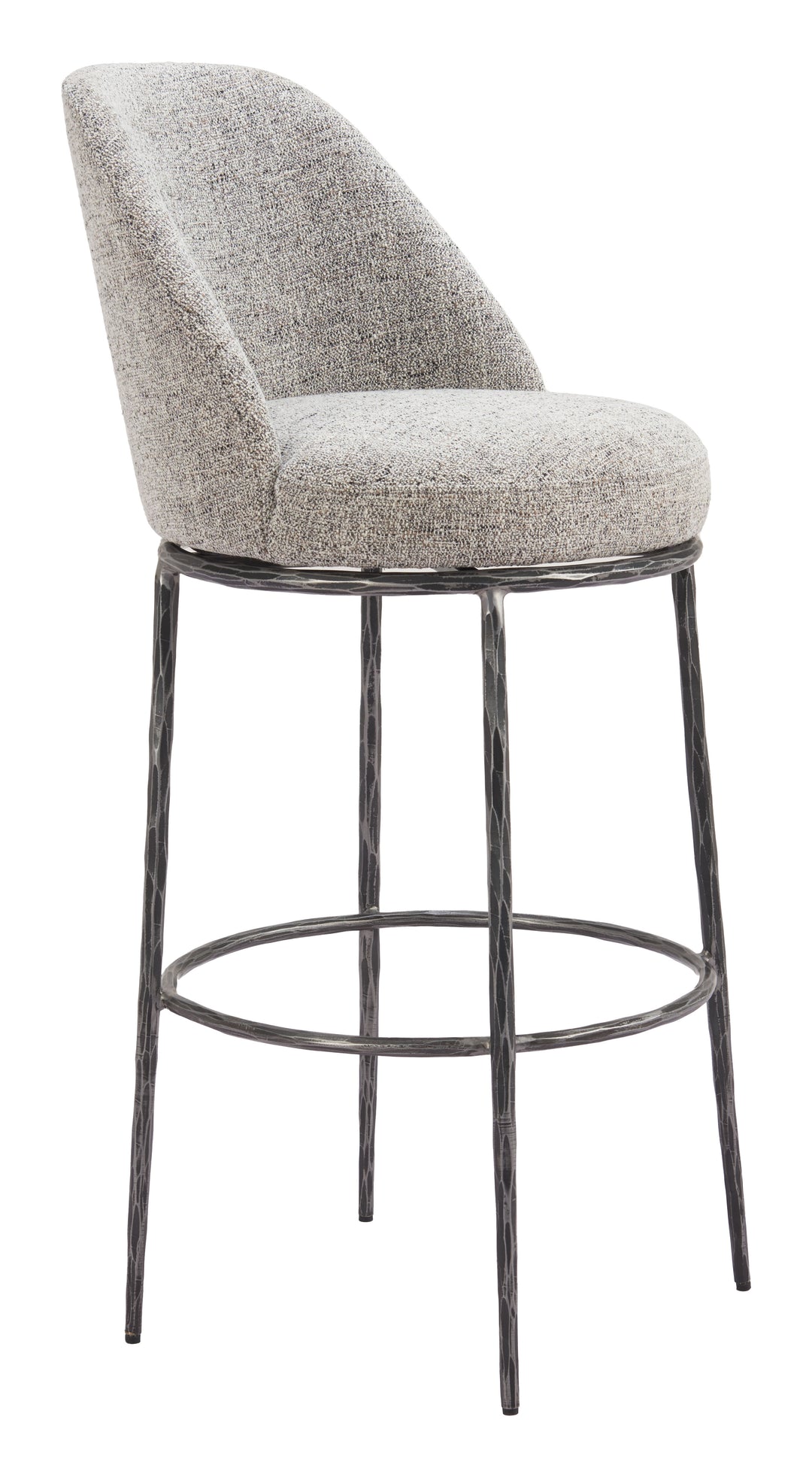 Zuo Nordhavn Swivel Barstool Gray