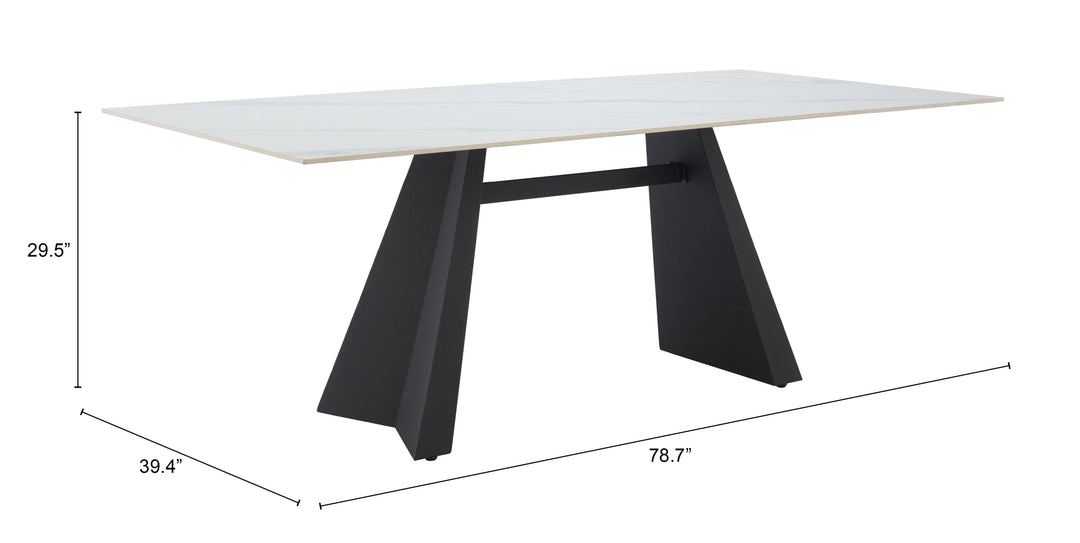 Zuo Inky Dining Table White