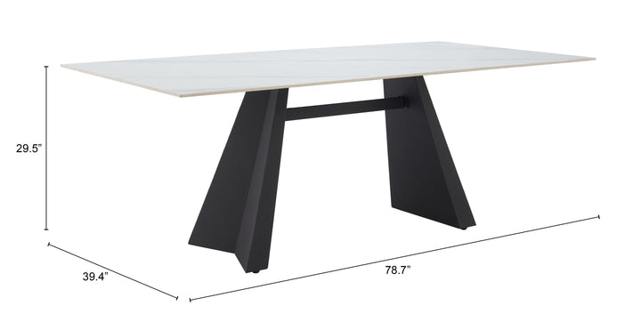Zuo Inky Dining Table White