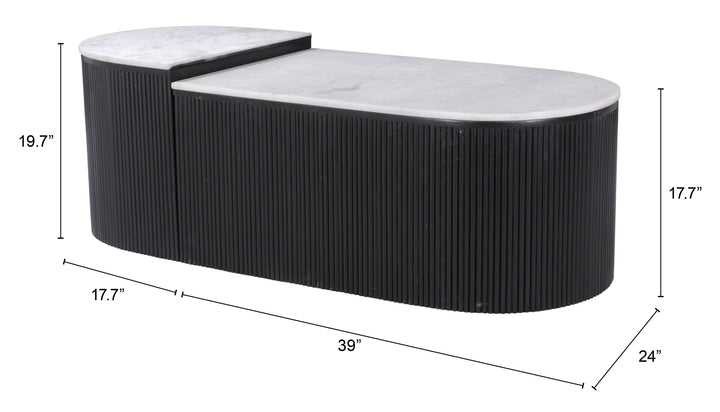 Zuo Ormara Coffee Table Set (2-Piece) White & Black