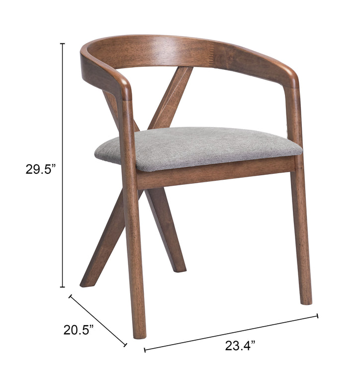 Zuo Cairo Dining Chair Dove Gray & Walnut