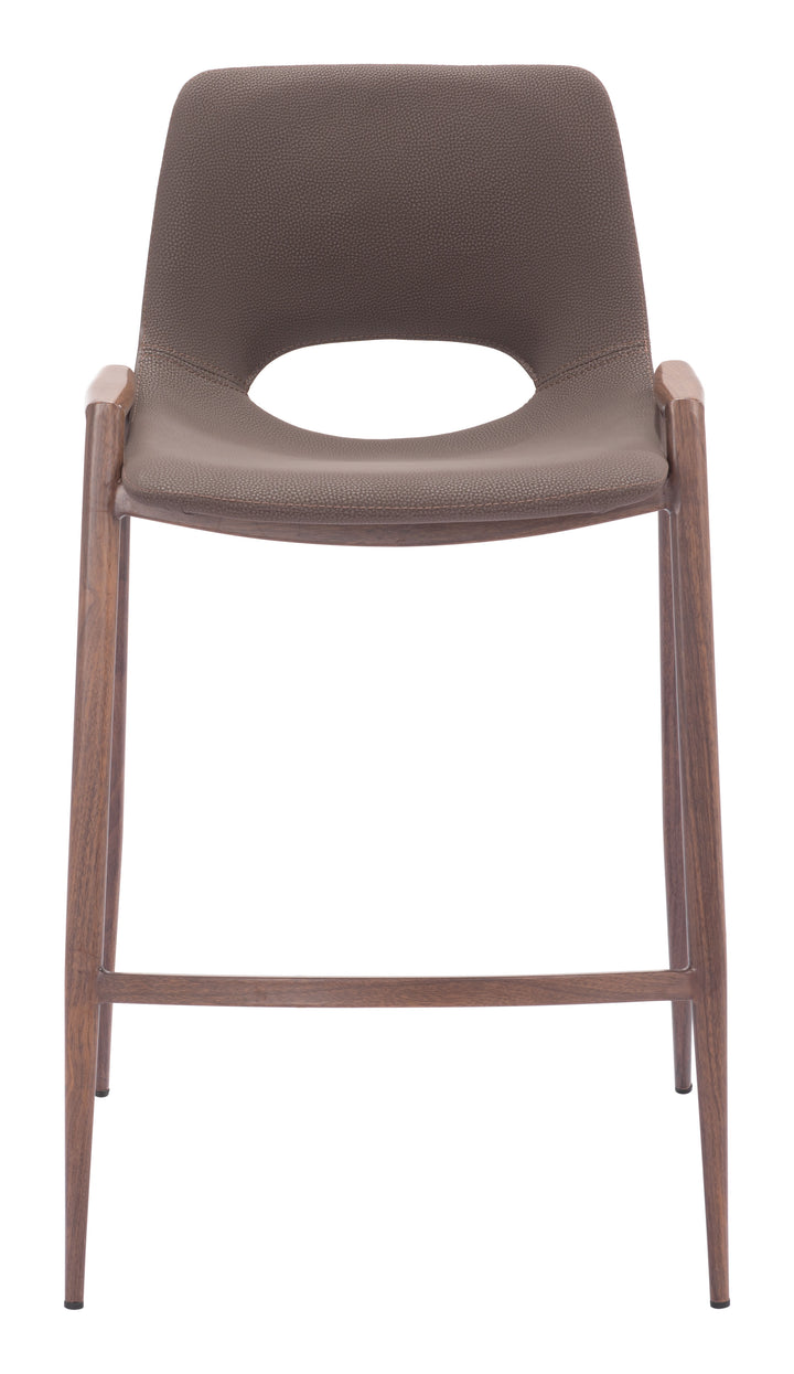 Zuo Desi Counter Stool (Set of 2) Brown & Walnut