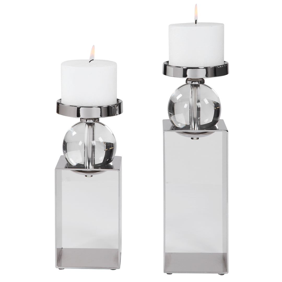 Uttermost Lucian Nickel Candleholders, Set/2
