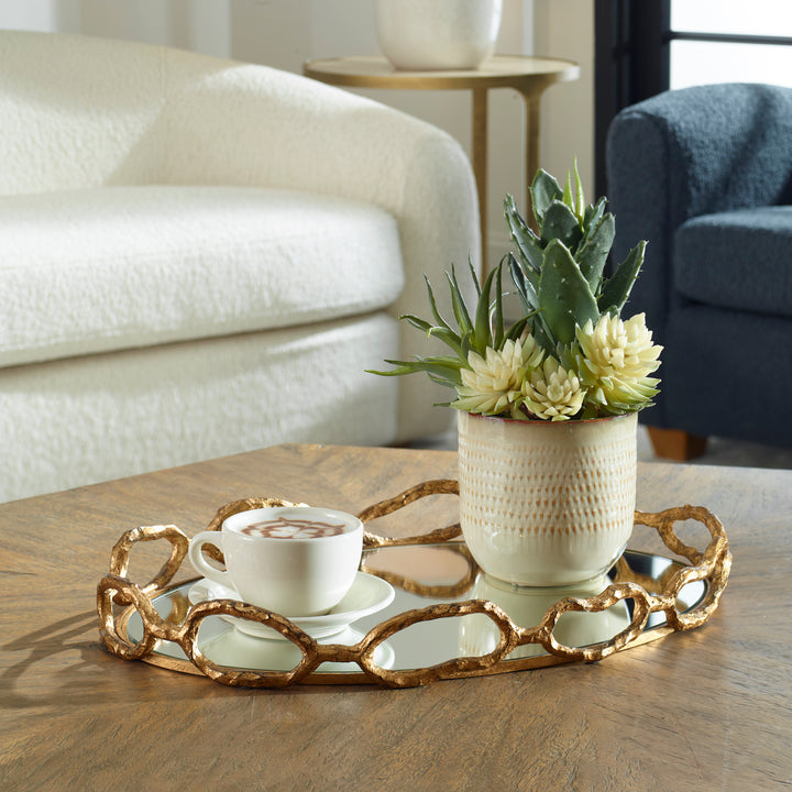Uttermost Cable Chain Mirrored Tray