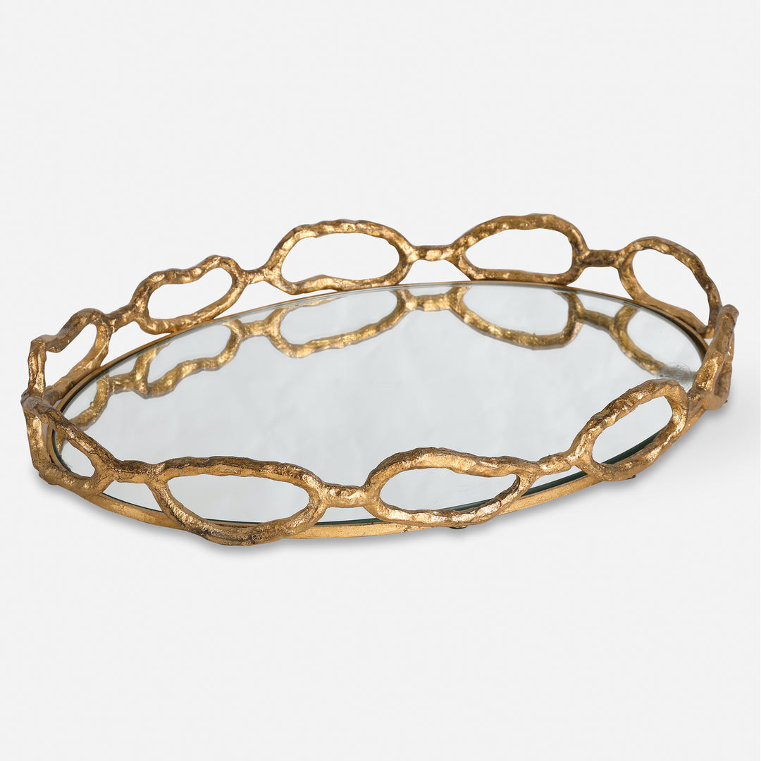 Uttermost Cable Chain Mirrored Tray