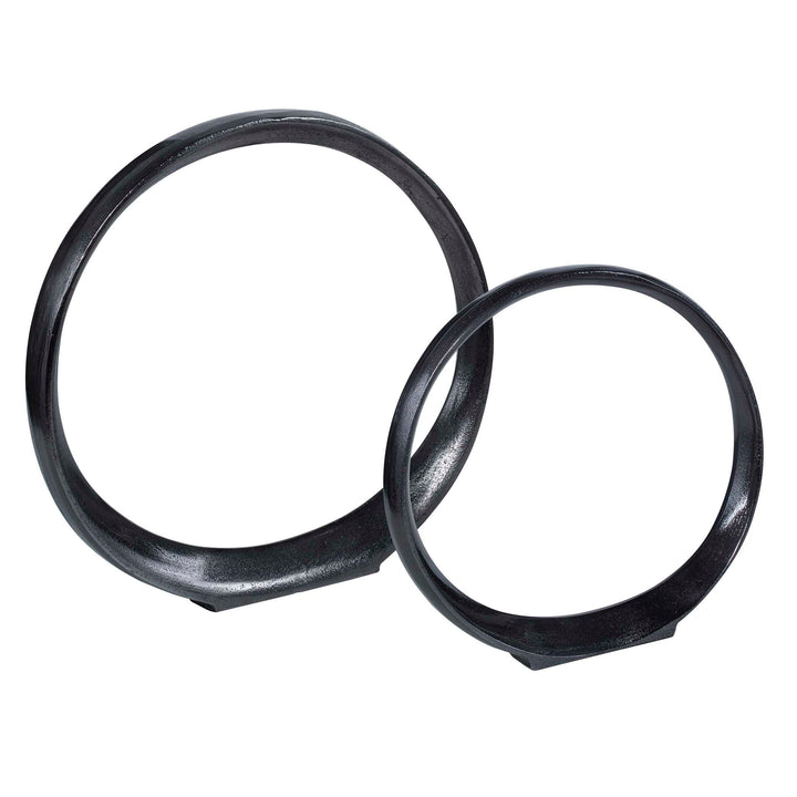 Uttermost Orbits Black Ring Sculptures Set/2
