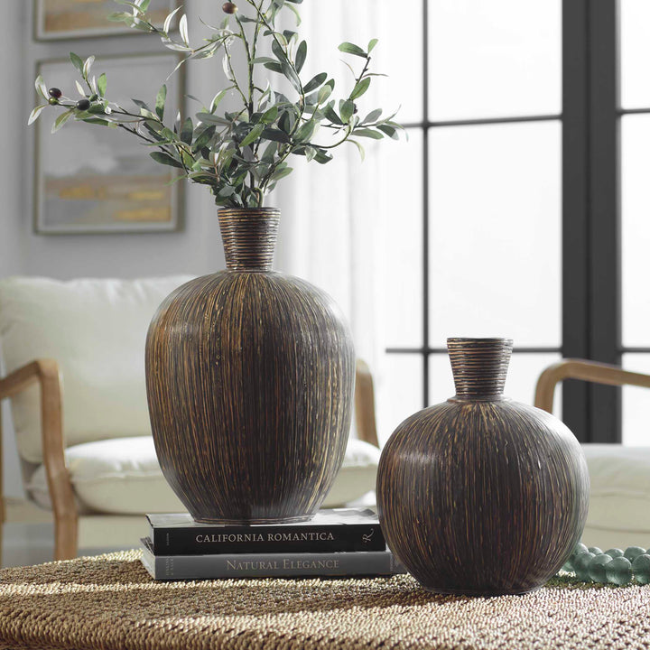 Uttermost Islander Black Vases Set/2
