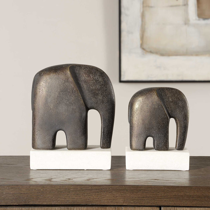 Uttermost Timeless Tusk Bronze Sculptures Set/2