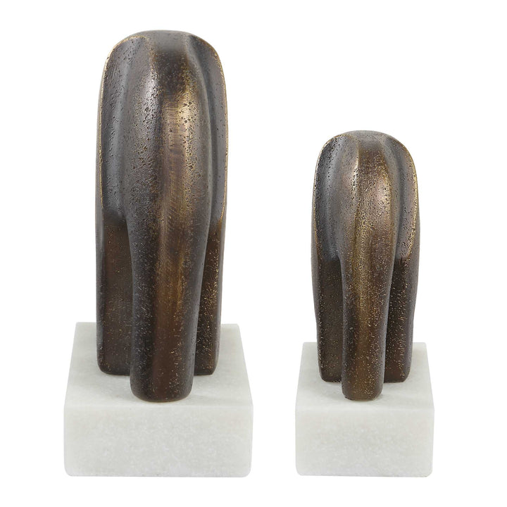 Uttermost Timeless Tusk Bronze Sculptures Set/2