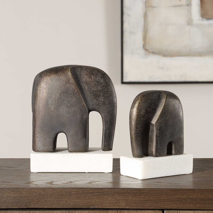 Uttermost Timeless Tusk Bronze Sculptures Set/2