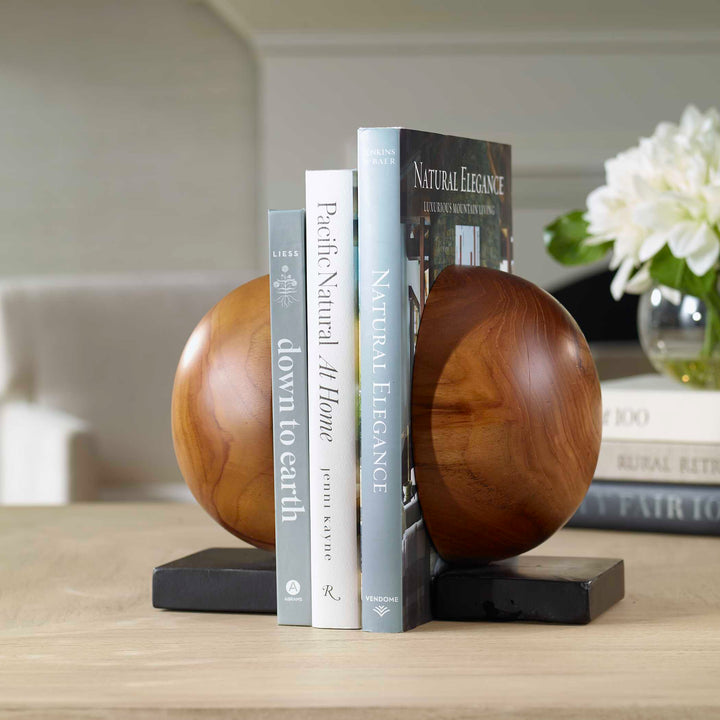 Uttermost Teak And Noir Bookends Set/2