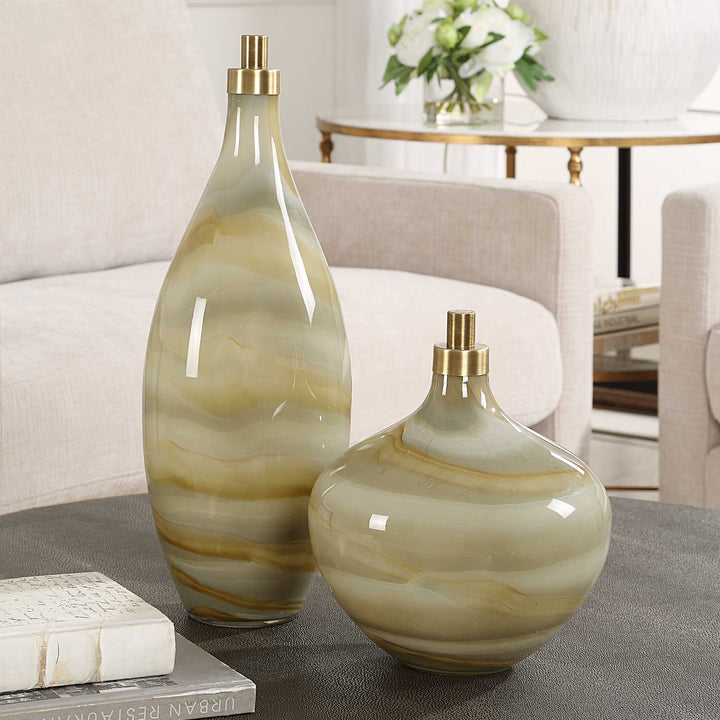 Uttermost Cascade Glass Bottles Set/2