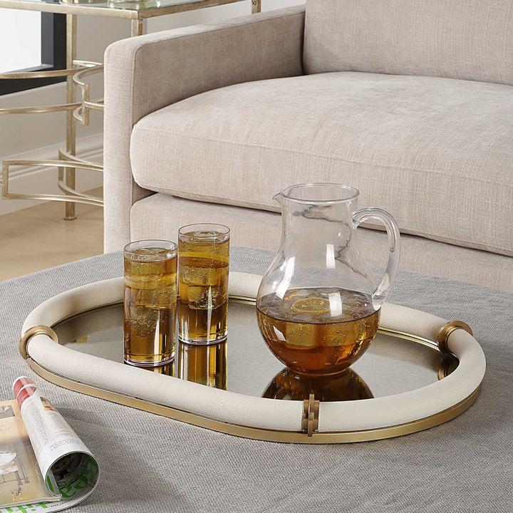 Uttermost Cyprus Leather Oval Tray