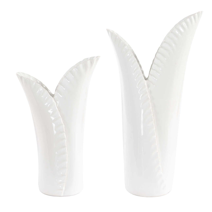 Uttermost Leafscape White Vases Set/2