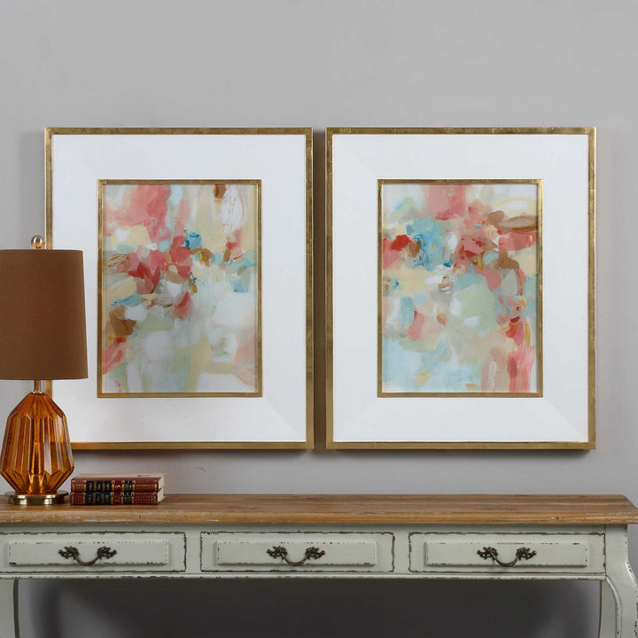Uttermost A Touch Of Blush And Rosewood Fences Art Set/2