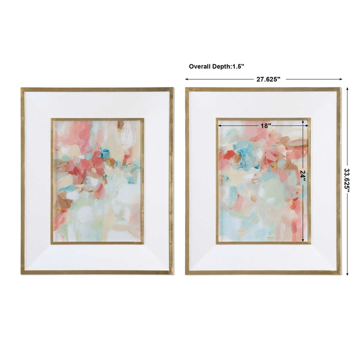 Uttermost A Touch Of Blush And Rosewood Fences Art Set/2