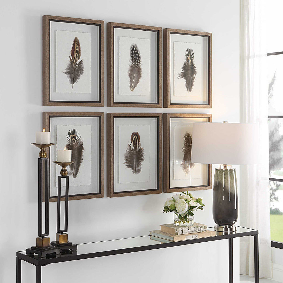 Uttermost Birds Of A Feather Framed Prints Set/6