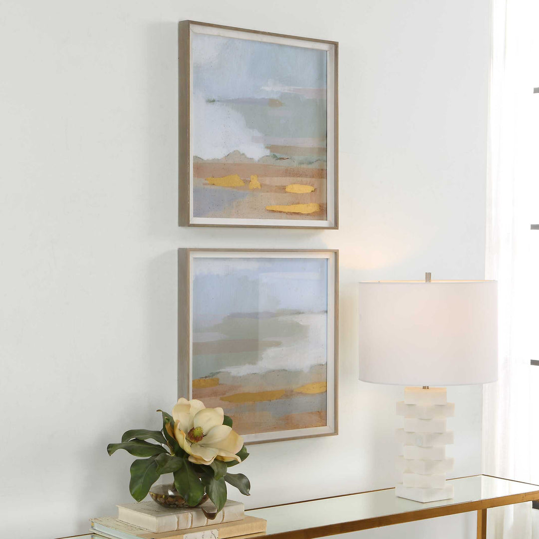 Uttermost Abstract Coastline Framed Prints Set/2