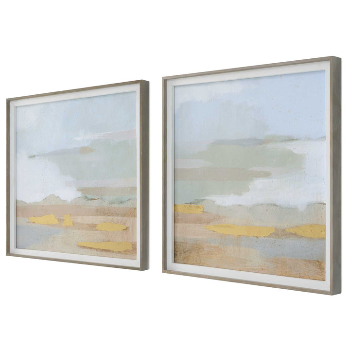 Uttermost Abstract Coastline Framed Prints Set/2