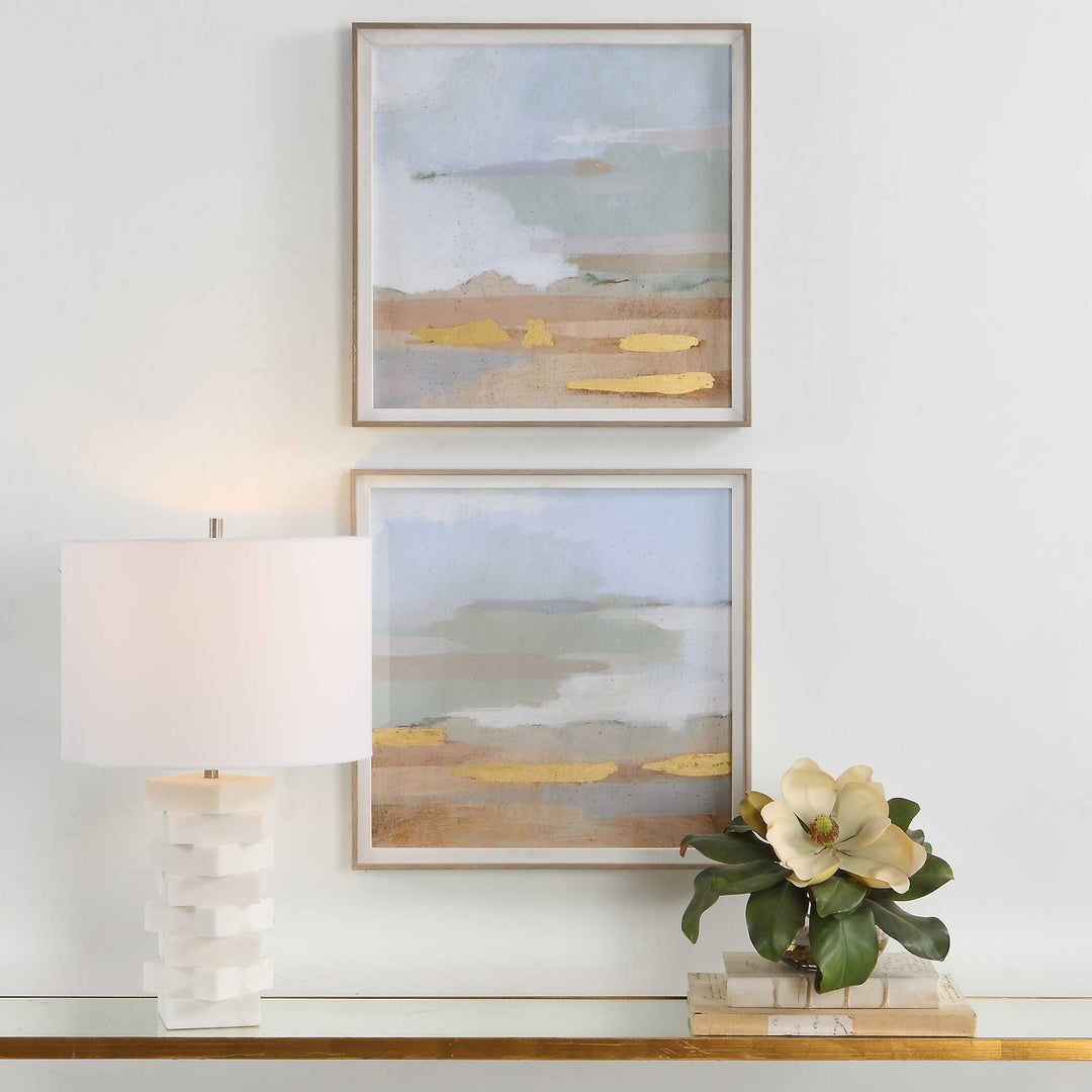 Uttermost Abstract Coastline Framed Prints Set/2