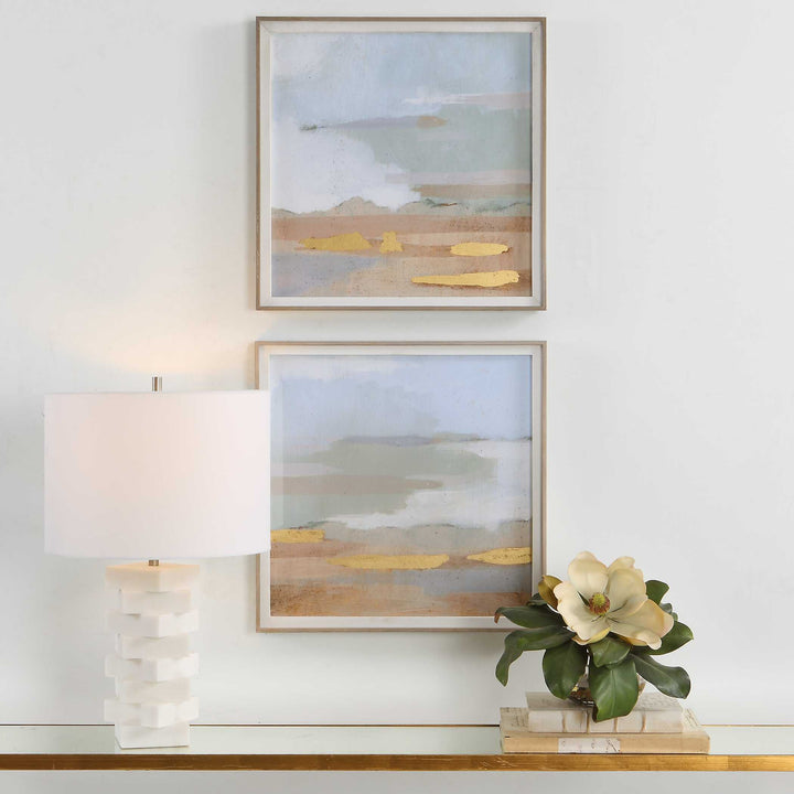 Uttermost Abstract Coastline Framed Prints Set/2