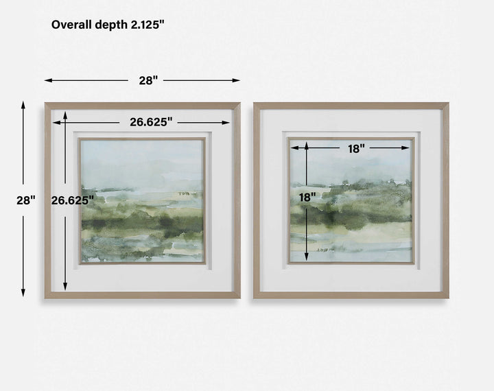 Uttermost Soft Sage Abstract Landscape Prints Set/2