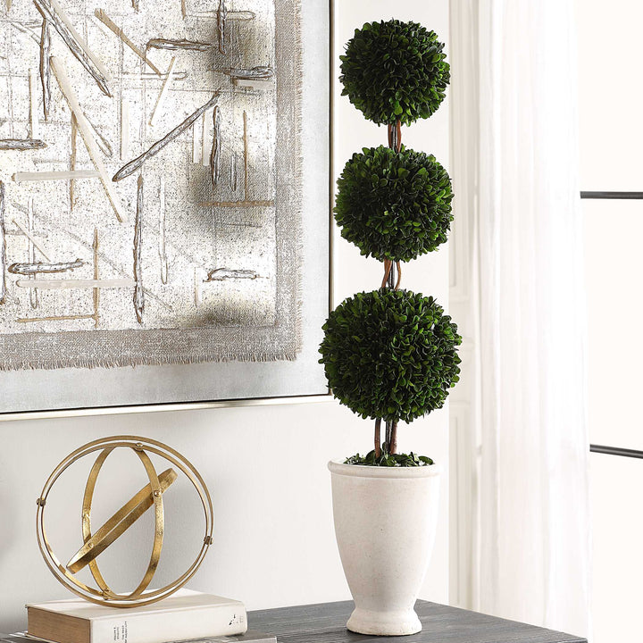 Uttermost Preserved Boxwood Triple Topiary