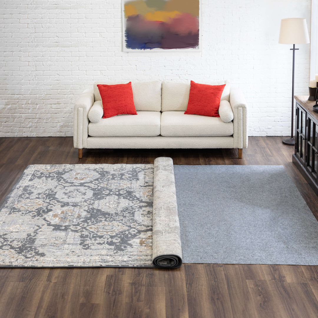Dual Surface Thin Lock Rug Pad Grey