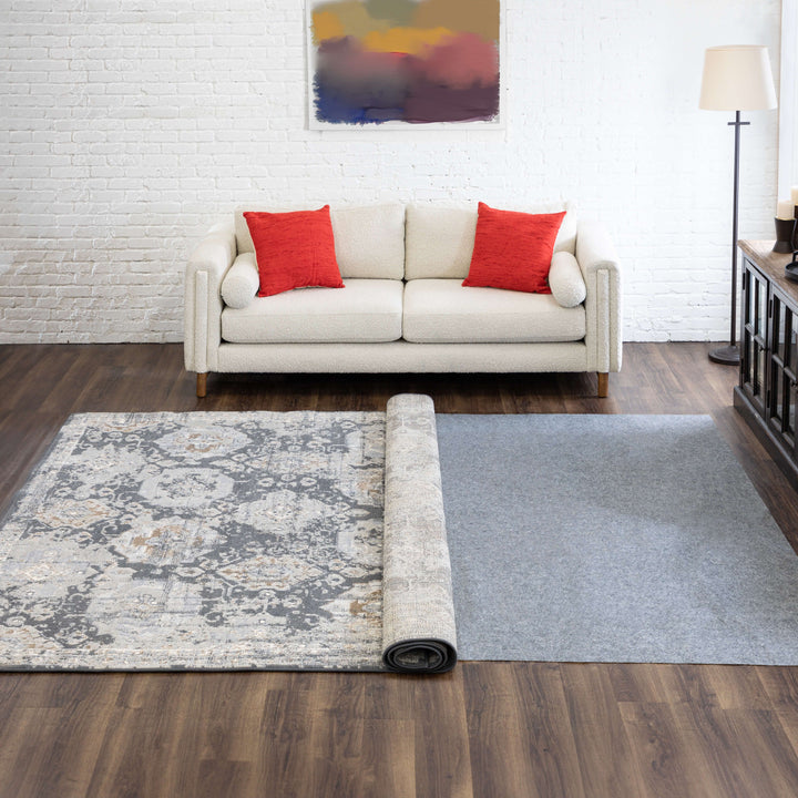 Dual Surface Thin Lock Rug Pad Grey