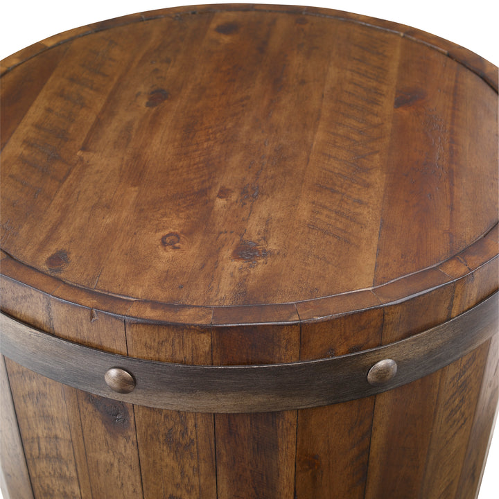 Uttermost Ceylon Wine Barrel Side Table
