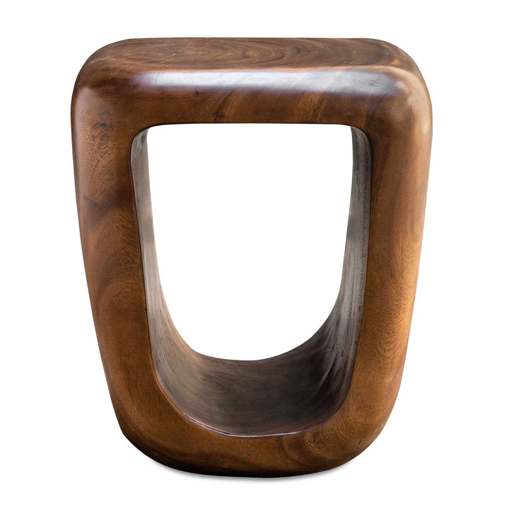 Uttermost Loophole Wooden Accent Stool