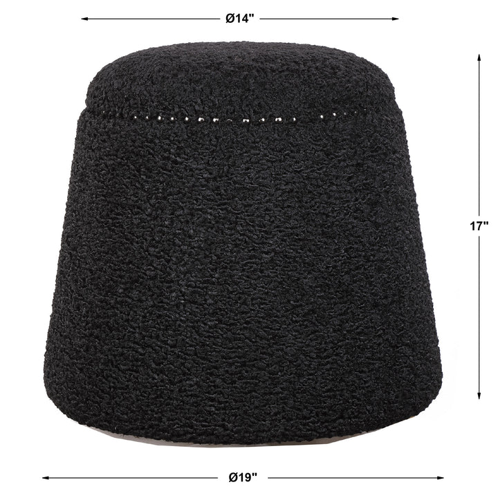 Uttermost Gumdrop Black Ottoman