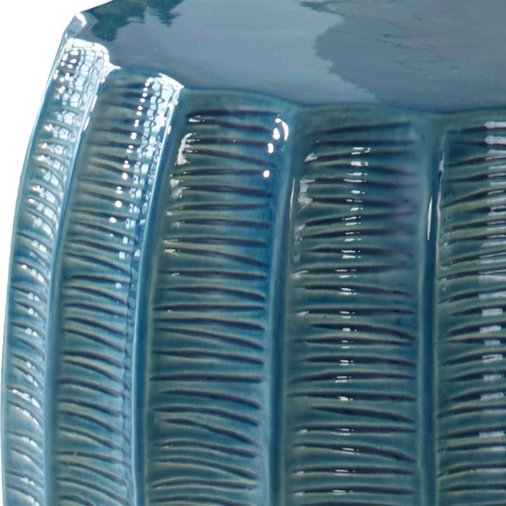 Uttermost Harbor Aqua Blue Garden Stool