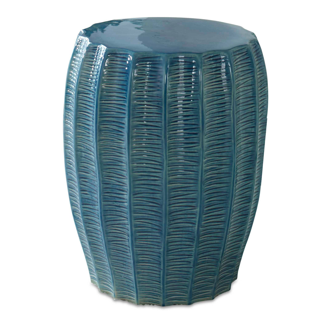 Uttermost Harbor Aqua Blue Garden Stool