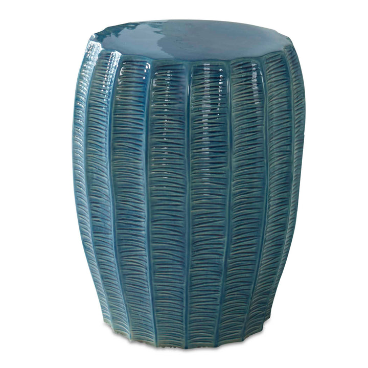 Uttermost Harbor Aqua Blue Garden Stool