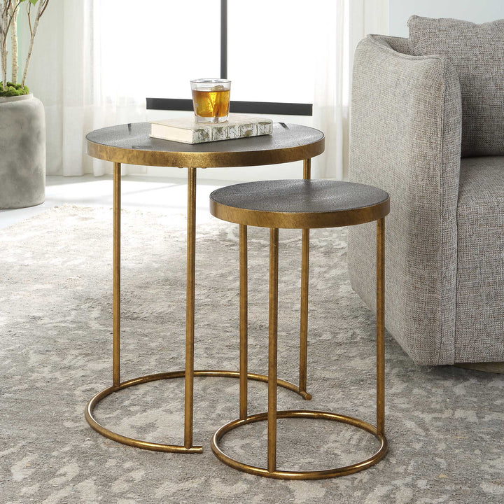Uttermost Aragon Brass Nesting Tables Set/2