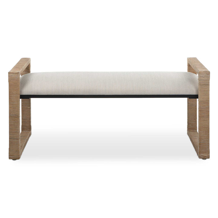 Uttermost Areca Coastal Rattan Bench