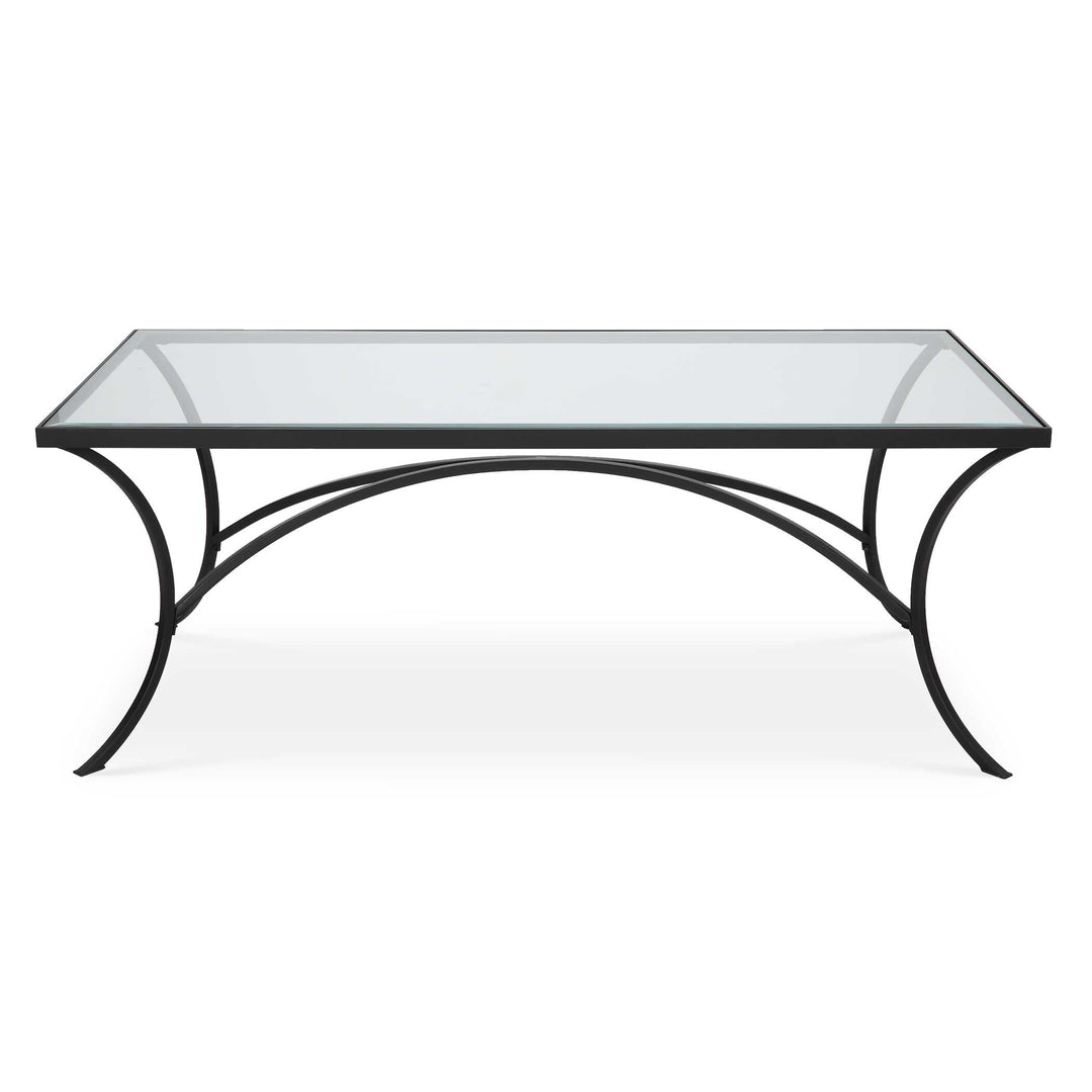 Uttermost Alayna Black Metal & Glass Coffee Table