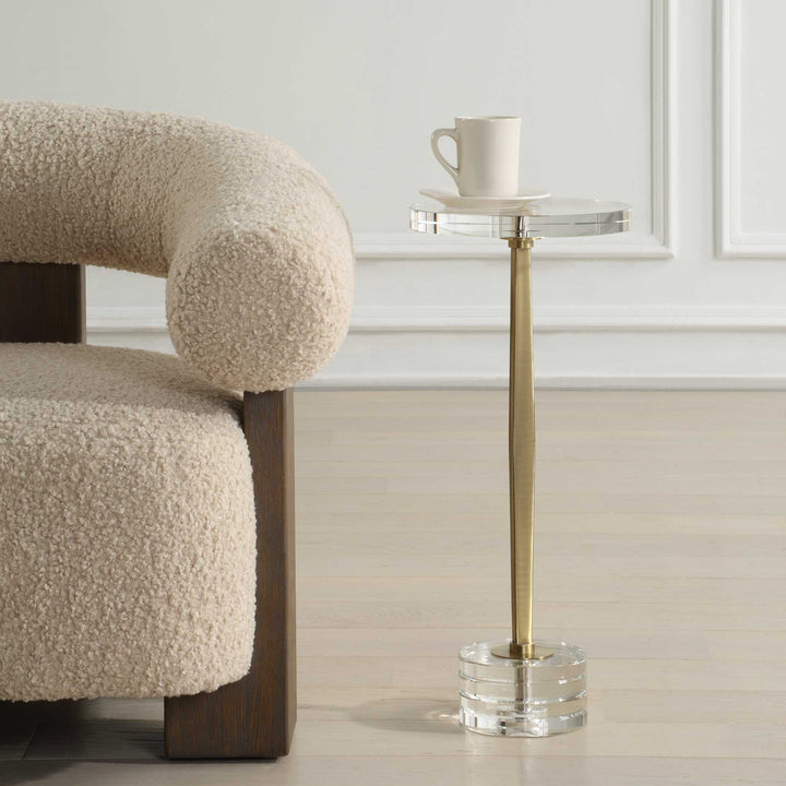 Uttermost Groove Crystal Drink Table