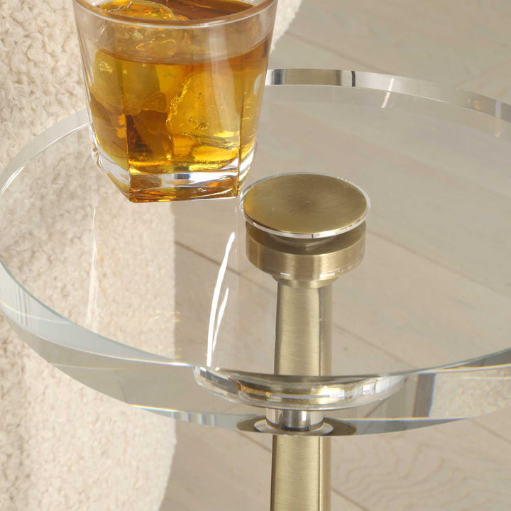 Uttermost Groove Crystal Drink Table
