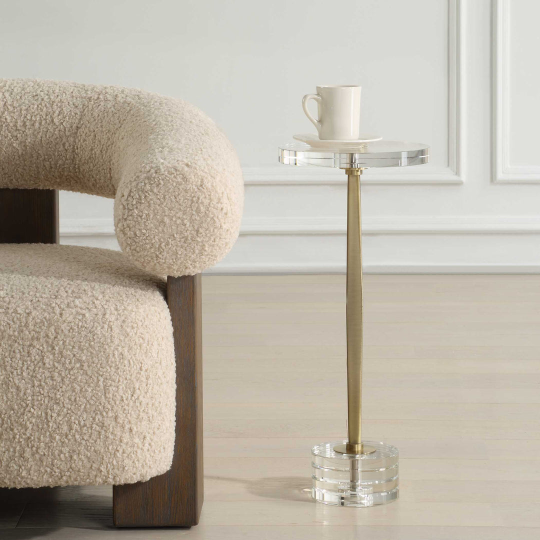 Uttermost Groove Crystal Drink Table
