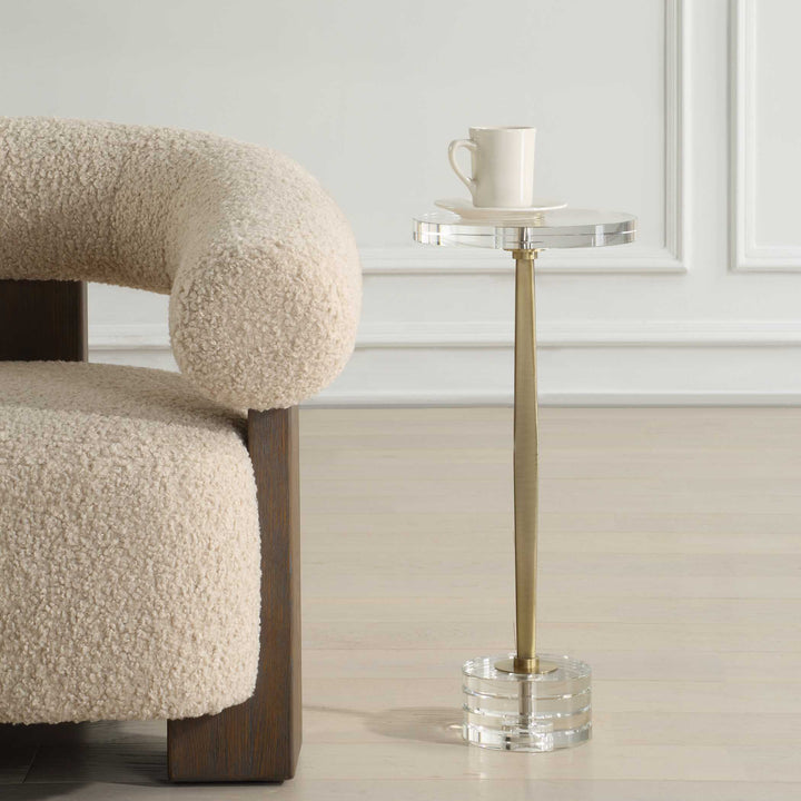 Uttermost Groove Crystal Drink Table