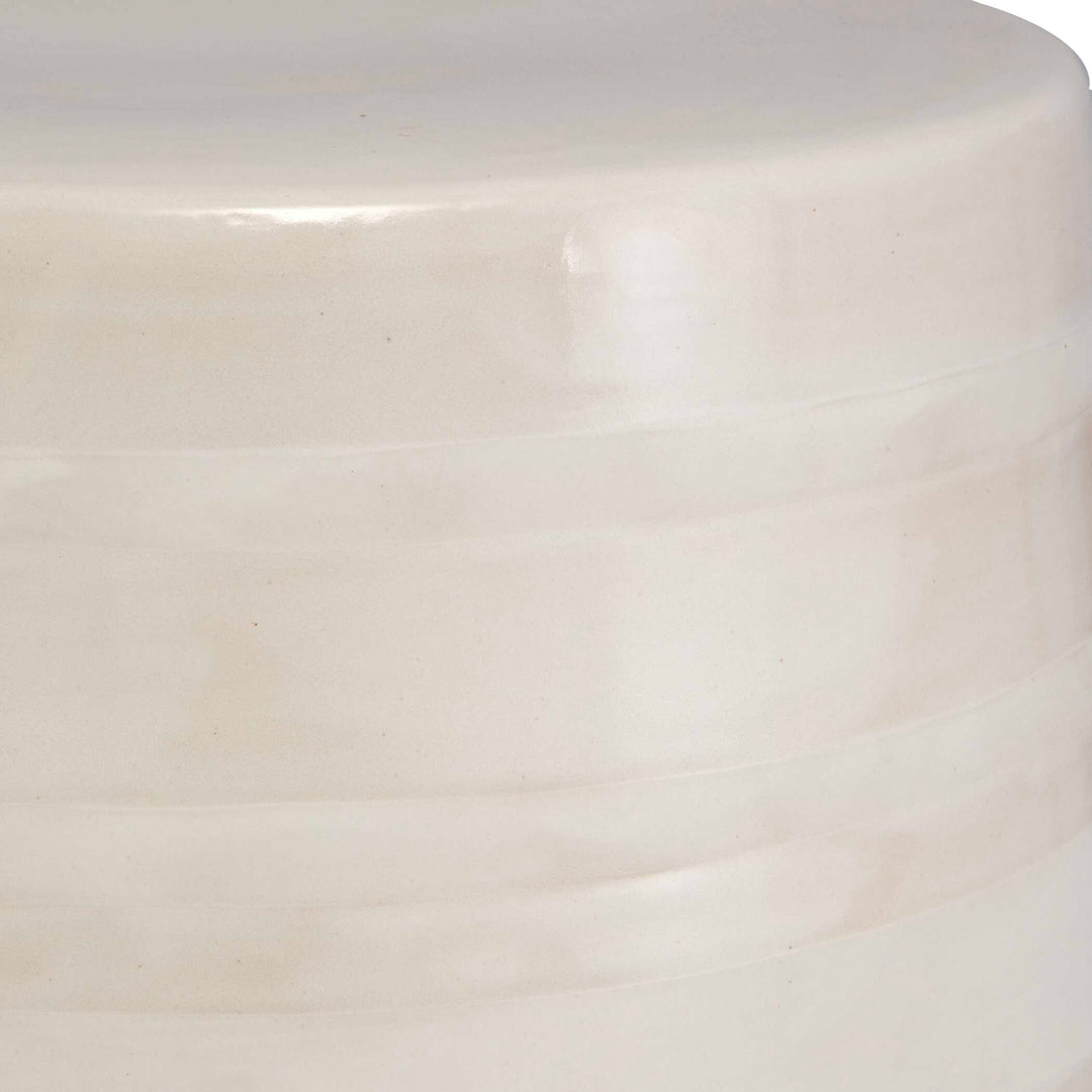 Uttermost Desert Plains White Glaze Garden Stool