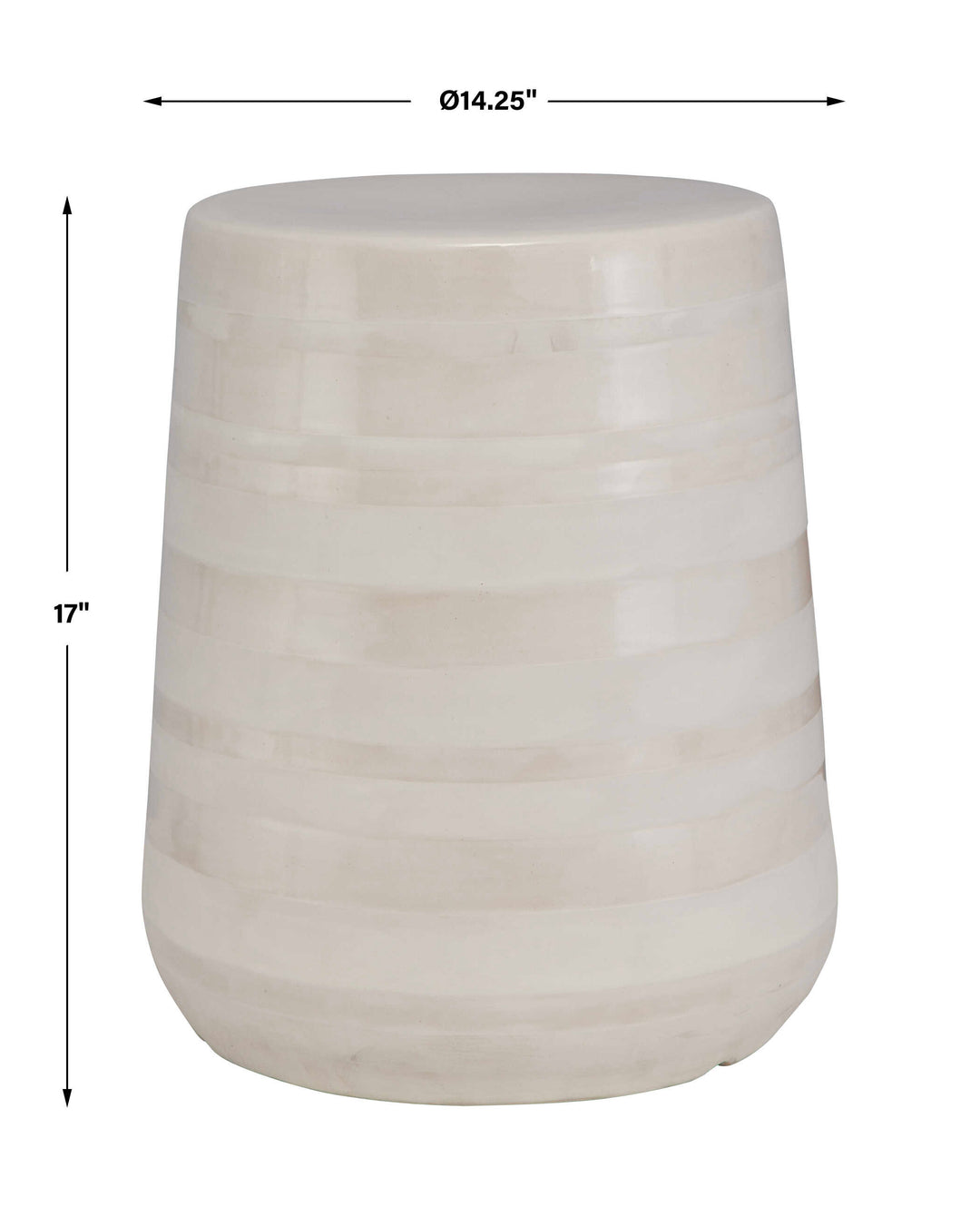 Uttermost Desert Plains White Glaze Garden Stool