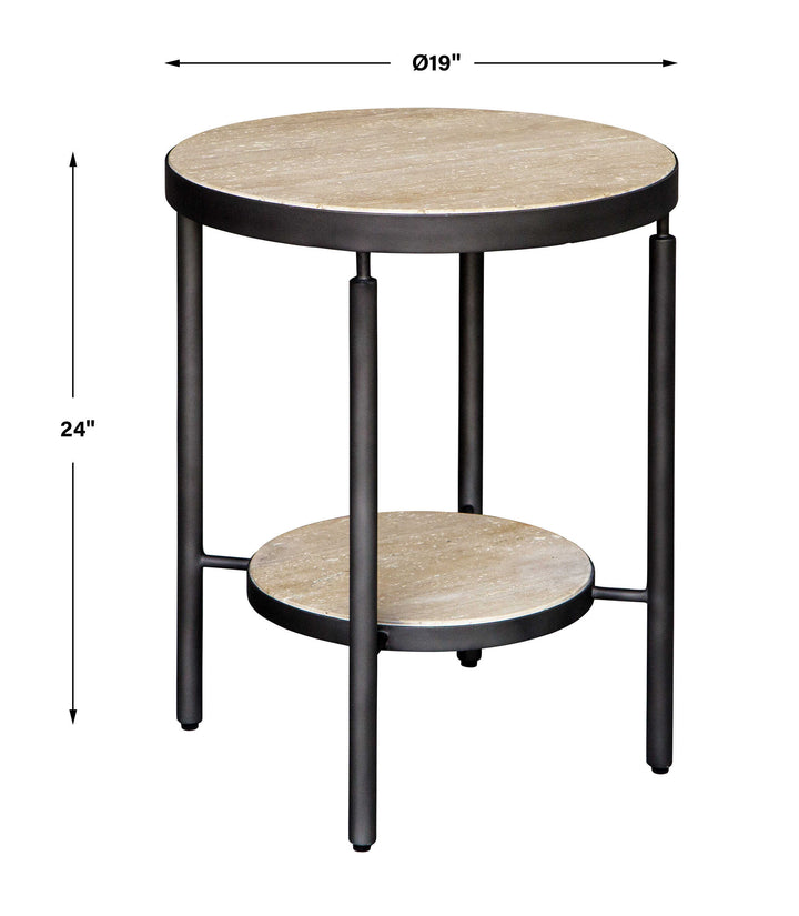 Uttermost Dauntless Travertine Side Table