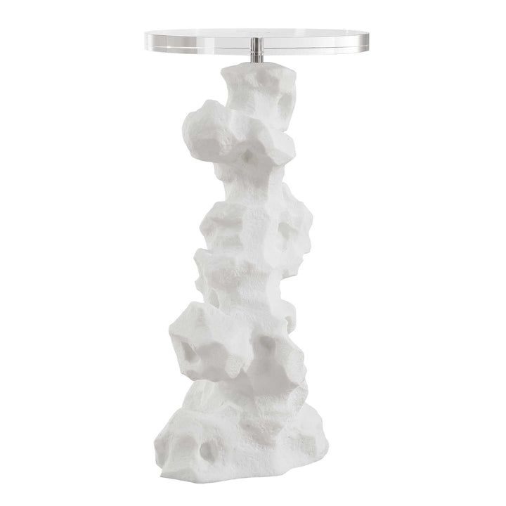 Uttermost Remnant White Stone Drink Table