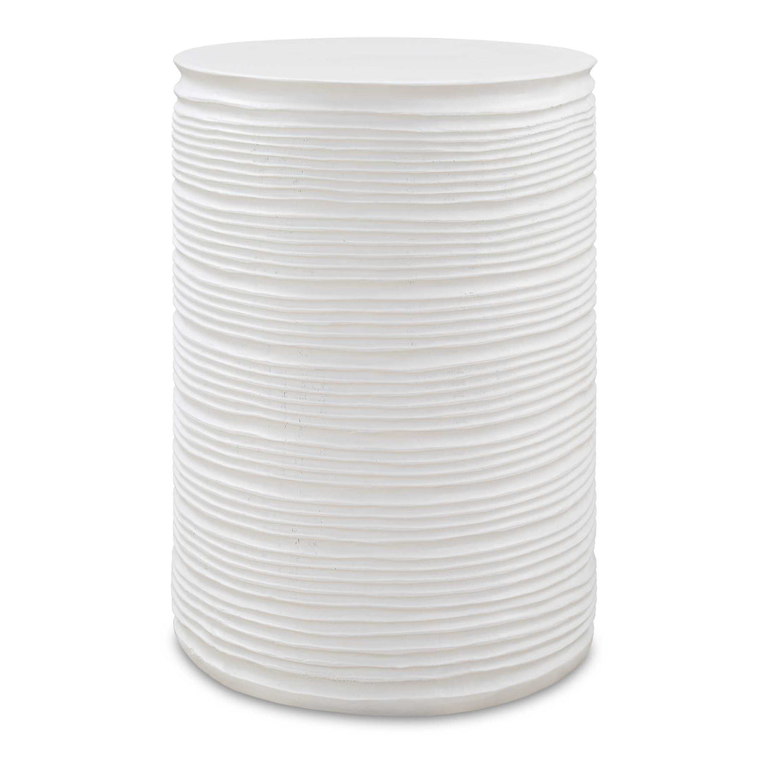 Uttermost Borderline White Drum Table