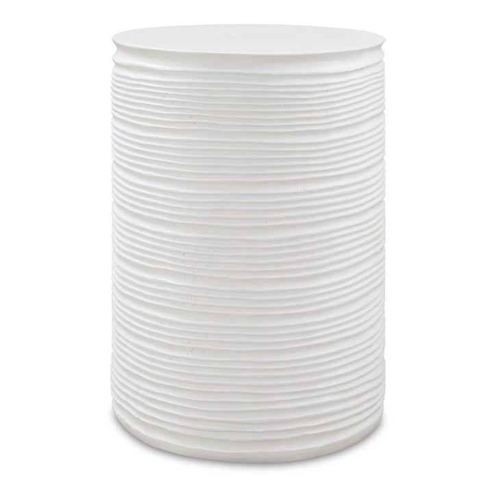 Uttermost Borderline White Drum Table